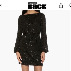 Black Sequin long sleeve dress Size XL